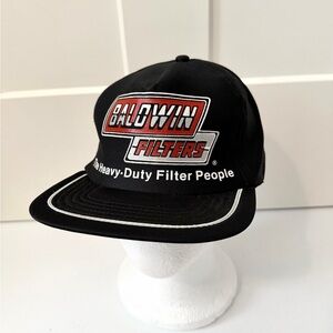 Vintage Baldwin Filters Mechanic Trucker Hat All Foam Cap USA Nebraska Car Semi